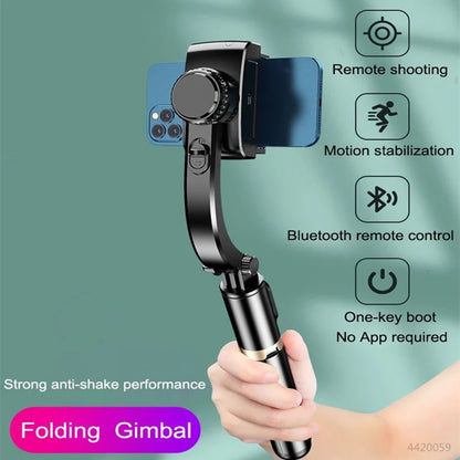 Roreta 2023 Gimbal Stabilizer Selfie Stick with Foldable Tripod